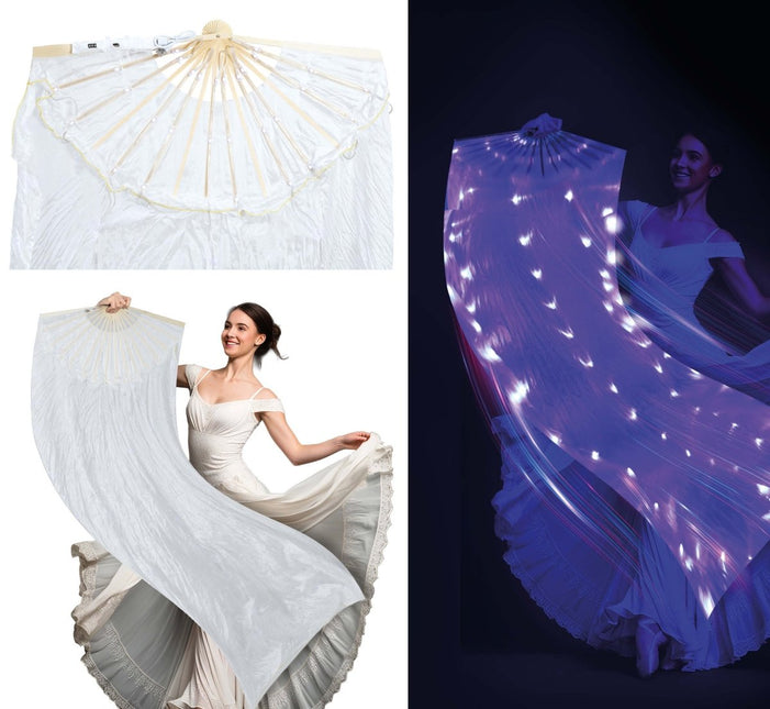 Witte Waaier Met Licht 1,5m van Fiestas Guirca koop je bij Partywinkel