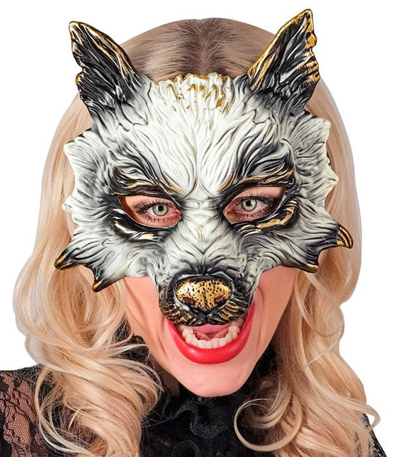 Wolf Masker Zwart Wit van Widmann koop je bij Partywinkel