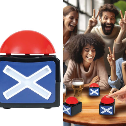 X Button Met Licht En Geluid 10cm van Fiestas Guirca koop je bij Partywinkel