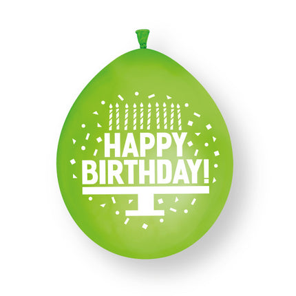 10st Happy Birthday 9" Latex Ballonnen