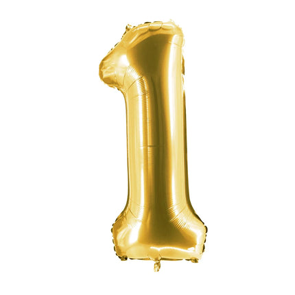 1 Jaar Cijfer Ballon Goud Leeg 85cm