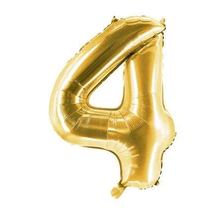 4 Jaar Cijfer Ballon Goud Leeg 1m