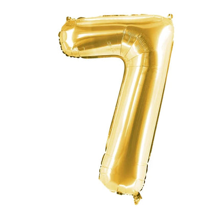 7 Jaar Cijfer Ballon Goud Leeg 1m