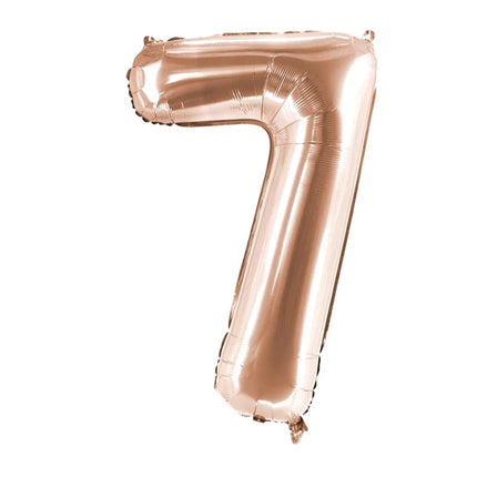 7 Jaar Cijfer Ballon Rose Goud Leeg 1m