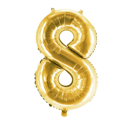 8 Jaar Cijfer Ballon Goud Leeg 1m