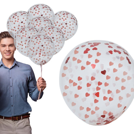 Zak van 10 ballonnen met hartjes confetti van Fiestas Guirca koop je bij Partywinkel