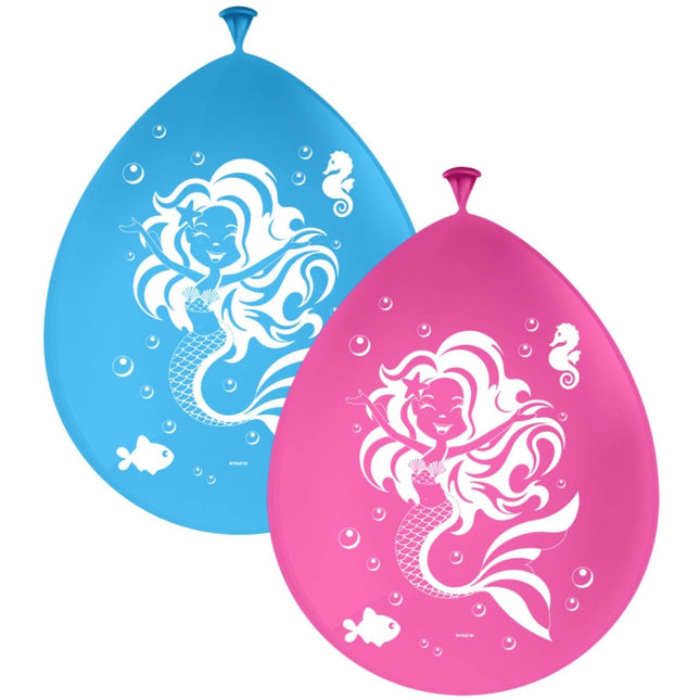 Zeemeermin Ballonnen 30cm 8st van Folat koop je bij Partywinkel