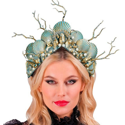 Zeemeermin Haarband Blauw Goud van Widmann koop je bij Partywinkel