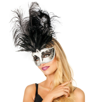 Zilver Masker Veer van Wilbers & Wilbers koop je bij Partywinkel