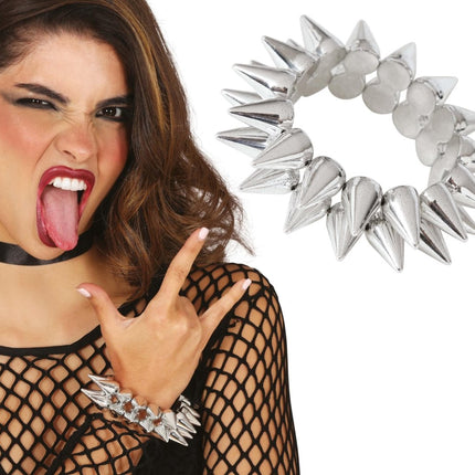 Zilveren Armband Punk van Fiestas Guirca koop je bij Partywinkel