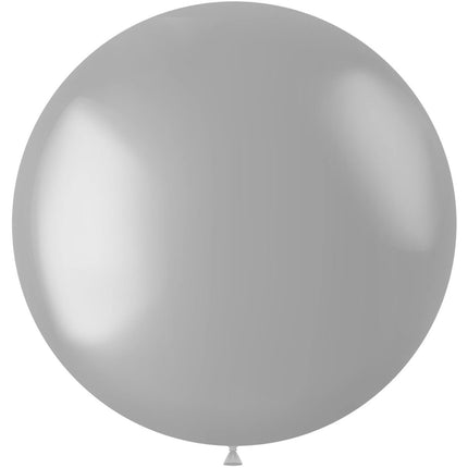 Zilveren Ballon Metallic Moondust Silver 80cm van Folat koop je bij Partywinkel