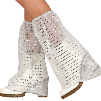 Zilveren Beenwarmers Pailletten Stof Organza van Fiestas Guirca koop je bij Partywinkel
