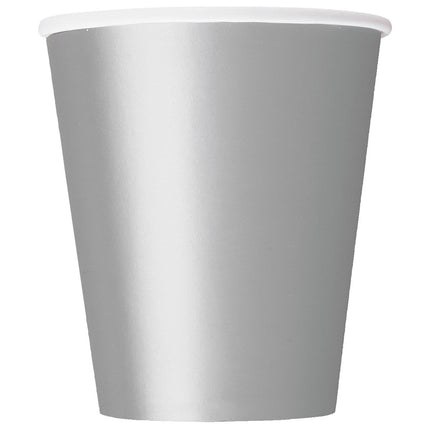 Zilveren Bekers 266ml 14st van Unique koop je bij Partywinkel