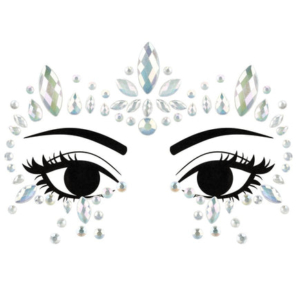 Zilveren Gezicht Stickers Glow In The Dark 15cm van Partydeco koop je bij Partywinkel