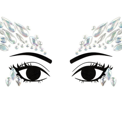 Zilveren Gezicht Stickers Glow In The Dark van Partydeco koop je bij Partywinkel