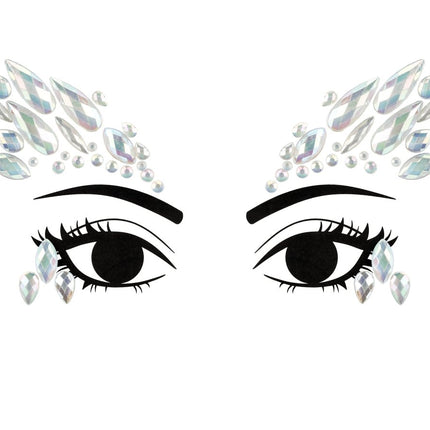 Zilveren Gezicht Stickers Glow In The Dark van Partydeco koop je bij Partywinkel