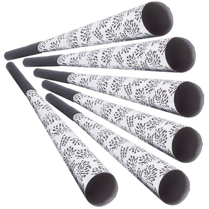 Zilveren Happy New Year Feesttoeters 25cm 6st van Widmann koop je bij Partywinkel