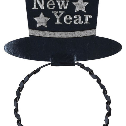 Zilveren Happy New Year Haarband van Fiestas Guirca koop je bij Partywinkel