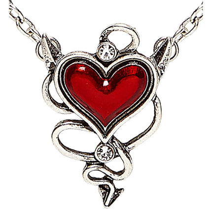 Zilveren Ketting Met Rode Duivels Hart van Widmann koop je bij Partywinkel