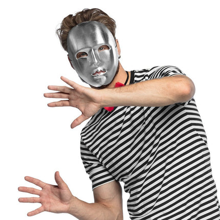 Zilveren Masker Mime van Boland koop je bij Partywinkel