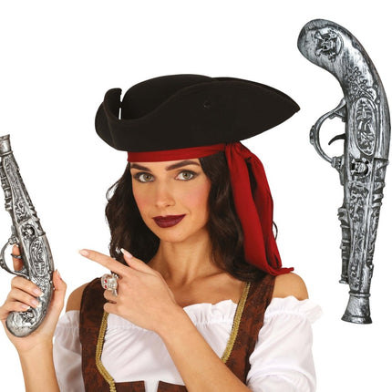 Zilveren Nep Pistool 30cm van Fiestas Guirca koop je bij Partywinkel