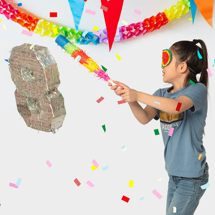 Zilveren Pinata 4 Jaar Holografisch 40cm van Boland koop je bij Partywinkel