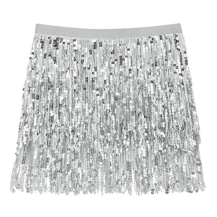 Zilveren Rok Mini Glitter van Boland koop je bij Partywinkel