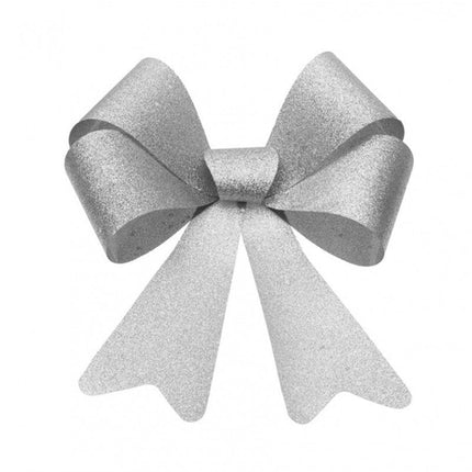 Zilveren Strik Glitter 51cm van CHAKS koop je bij Partywinkel