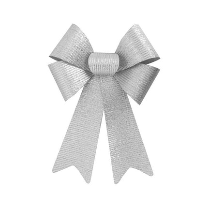 Zilveren Strik Glitters Strepen 38cm van CHAKS koop je bij Partywinkel