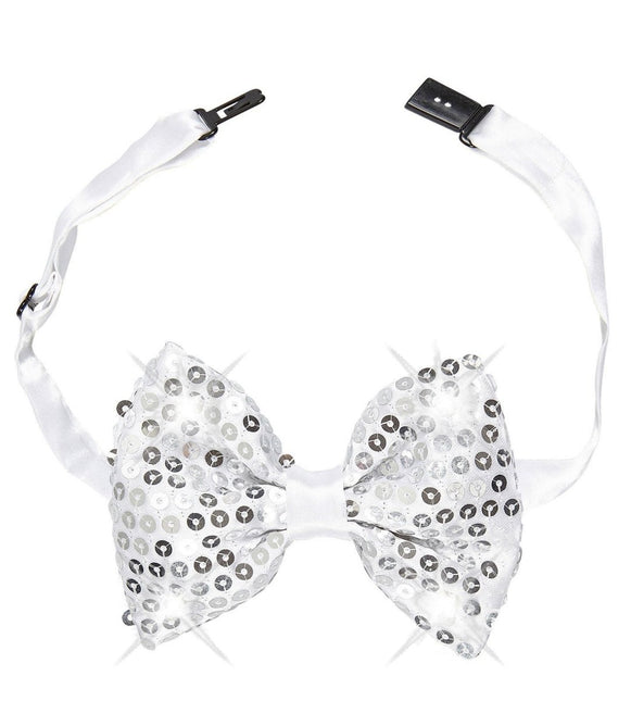 Zilveren Strik Pailletten Met Licht van Widmann koop je bij Partywinkel