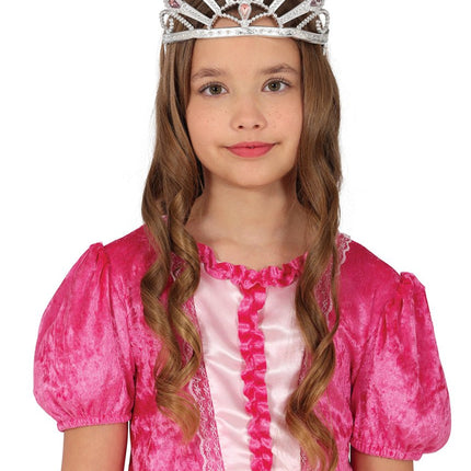 Zilveren Tiara Met Edelstenen van Fiestas Guirca koop je bij Partywinkel