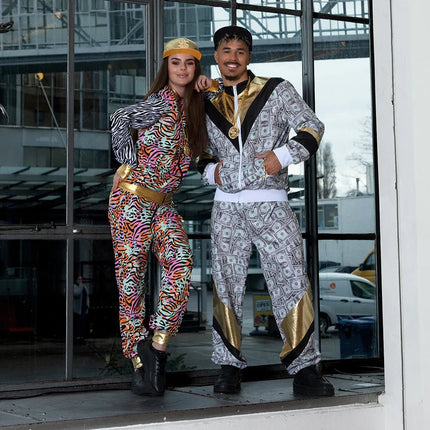 Zilveren Trainingspak Fout Heren Dollar van Boland koop je bij Partywinkel