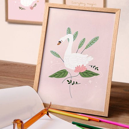 Zwaan Tekenboek met Poster Roze 21 x 30cm van Partydeco koop je bij Partywinkel