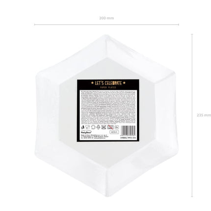 Zwart Borden Diamant 23cm 6st van Partydeco koop je bij Partywinkel