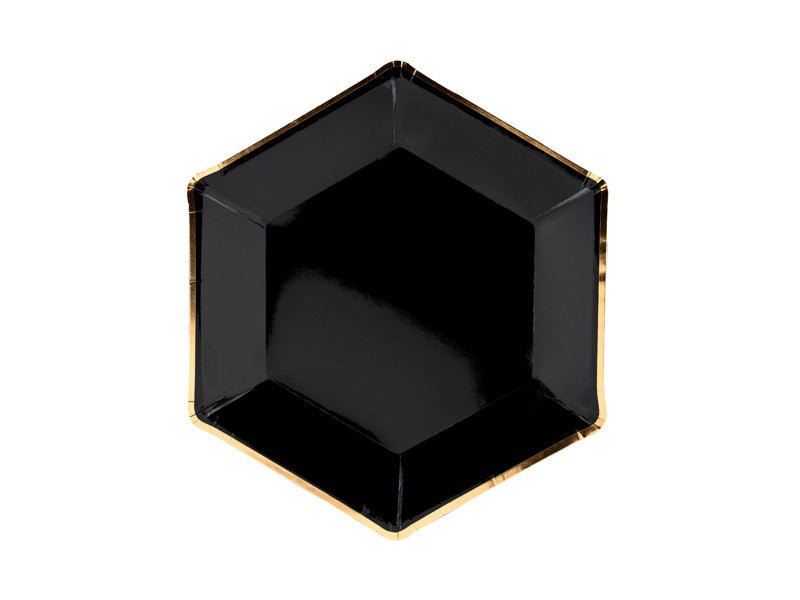 Zwart Borden Diamant 23cm 6st van Partydeco koop je bij Partywinkel