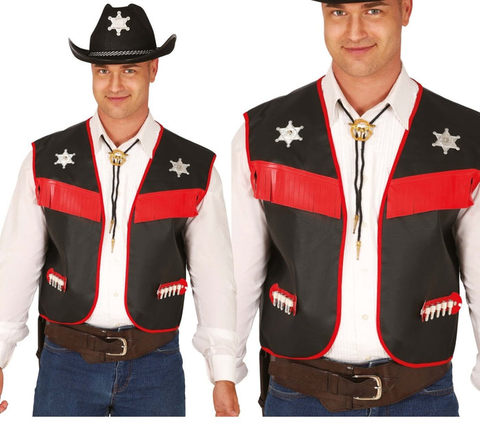 Zwart Cowboy Vest van Fiestas Guirca koop je bij Partywinkel