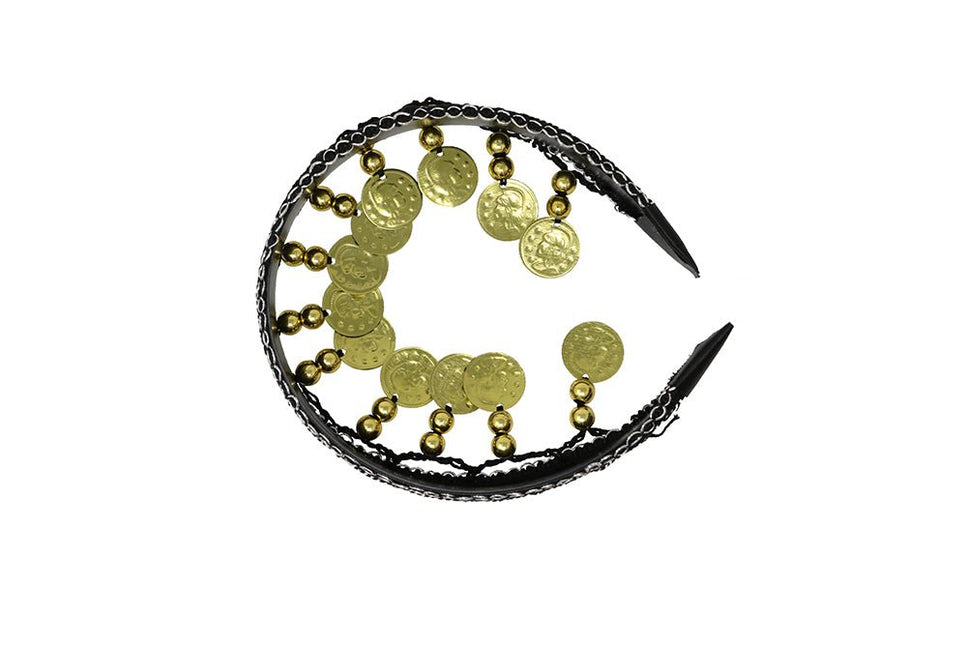 Zwart Gouden Hoofdband Munten van Fiestas Guirca koop je bij Partywinkel