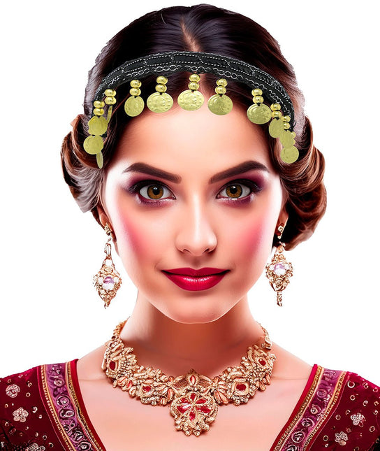 Zwart Gouden Hoofdband Munten van Fiestas Guirca koop je bij Partywinkel