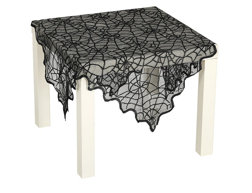 Zwart Halloween Tafelkleed Kant 1m van Fiestas Guirca koop je bij Partywinkel