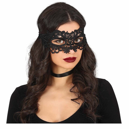 Zwart Oogmasker Kant van Fiestas Guirca koop je bij Partywinkel