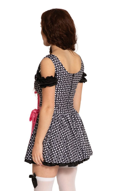 Zwart Witte Dirndl Jurk Oktoberfest Olivia van Partychimp koop je bij Partywinkel