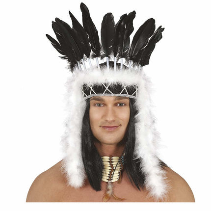 Zwart Witte Hoofdtooi van Fiestas Guirca koop je bij Partywinkel