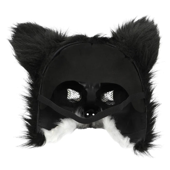 Zwart Witte Masker Husky Pluche van Boland koop je bij Partywinkel