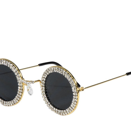 Zwart Zilveren Bril Rond Met Steentjes van Wilbers & Wilbers koop je bij Partywinkel