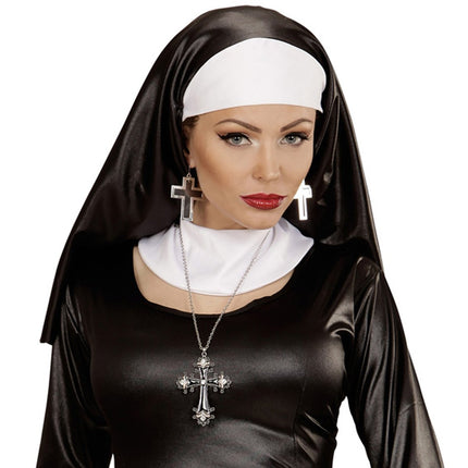 Zwart Zilveren Oorbellen van Widmann koop je bij Partywinkel