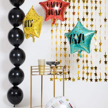 Zwarte Ballonnenslinger Midnight Black 3m 8st van Folat koop je bij Partywinkel