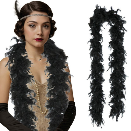 Zwarte Boa Veren 80gr van Fiestas Guirca koop je bij Partywinkel