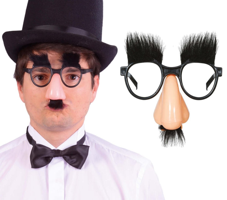 Zwarte Bril Met Neus En Wenkbrauwen van Fiestas Guirca koop je bij Partywinkel