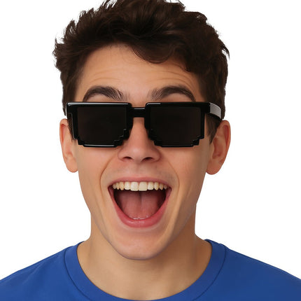 Zwarte Bril Pixelbril van Fiestas Guirca koop je bij Partywinkel