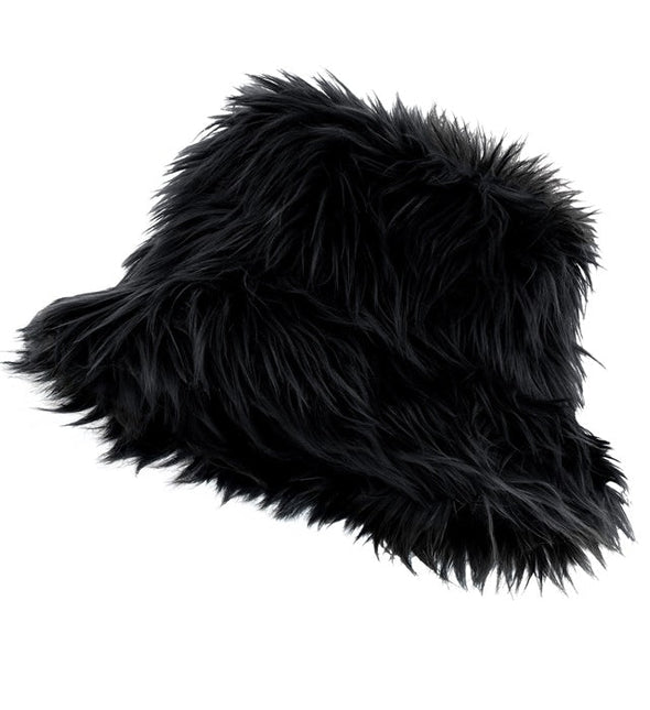 Zwarte Bucket Hat Pluche van Widmann koop je bij Partywinkel